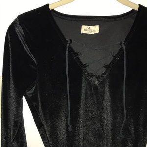 Black velvet body suit. Hollister